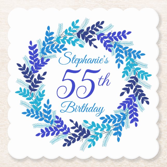 Elegant Blåutandning 55: e födelsedagen Papper Und Underlägg Papper (Framsida)