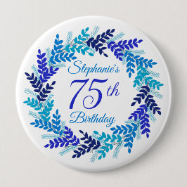 Elegant Blåutandning 75:e födelsedag Knapp