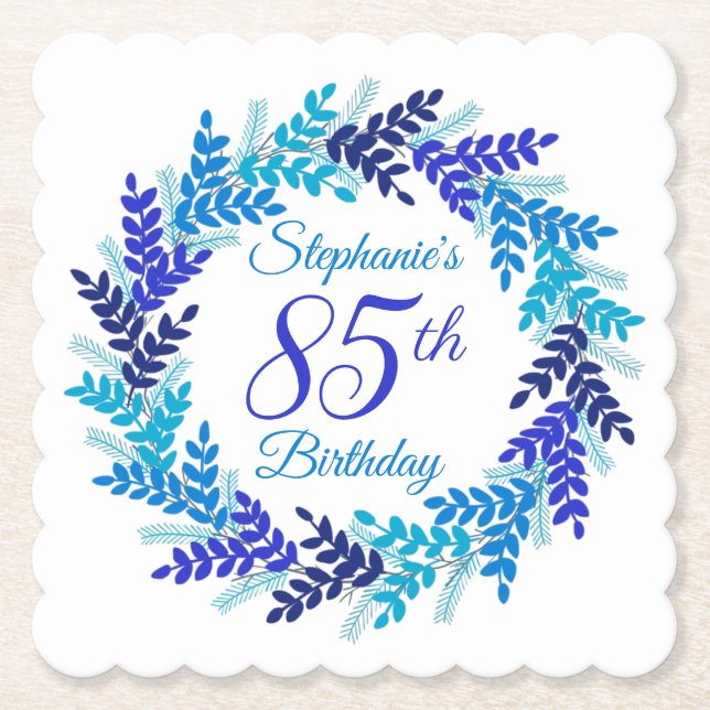 Elegant Blåutandning 85:e födelsedagen Underlägg Papper (Framsida)