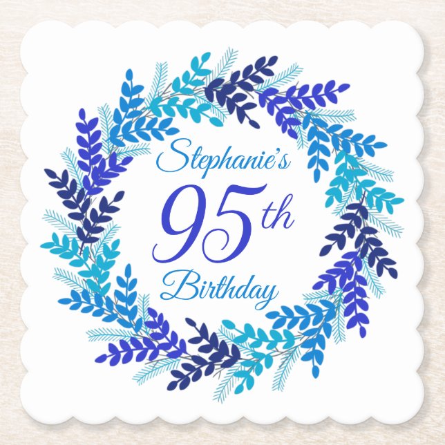 Elegant Blåutandning 95:e födelsedagen Underlägg Papper (Framsida)