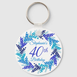 Elegant Blåutans 40: e födelsedagskalkedjan Nyckelring