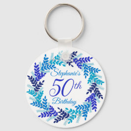 Elegant Blåutans 50: e födelsedagskalkedjan Nyckelring