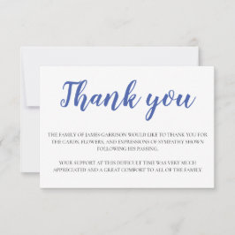 Elegant Blåvit Tack Kort