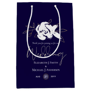 Elegant Blåviten Guld Bröllop