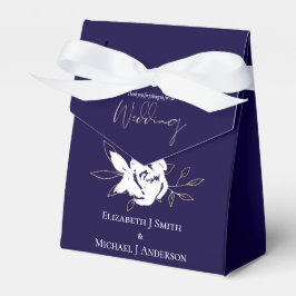 Elegant Blåviten Guld Bröllop Presentaskar