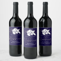 Elegant Blåviten Guld Bröllop