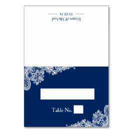Elegant Blåviten Snöre Bröllop Ställe Bordsnummer