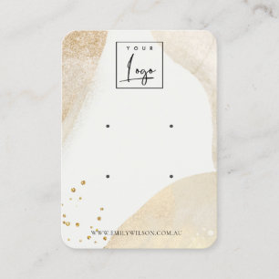 Elegant Blek Guld Abstrakt Logotyp 2 UppläsningsV Visitkort