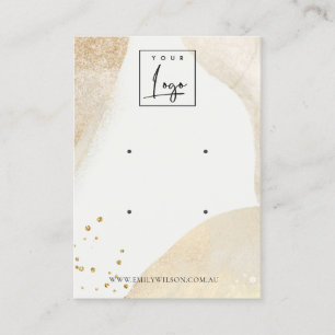 Elegant Blek Guld Abstrakt Logotyp 2 UppläsningsV Visitkort