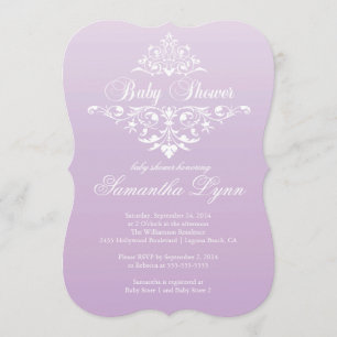 Elegant Blek Lila  Ombre Baby Shower-inbjudan Inbjudningar