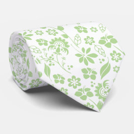 Elegant Blek Lime Green and White Tropical Flowers Slips