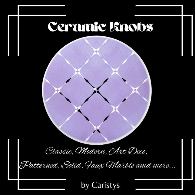 Elegant Blek Mauve & White Squares Knopp (Skapare uppladdad)