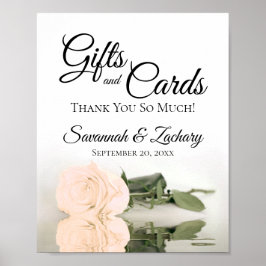 Elegant Blek Peach Ro Gifts & Cards Bröllop Sign Poster