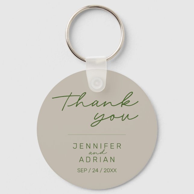 Elegant Blek Silver minimal Bröllop-nyckelkedja Nyckelring (Framsida)