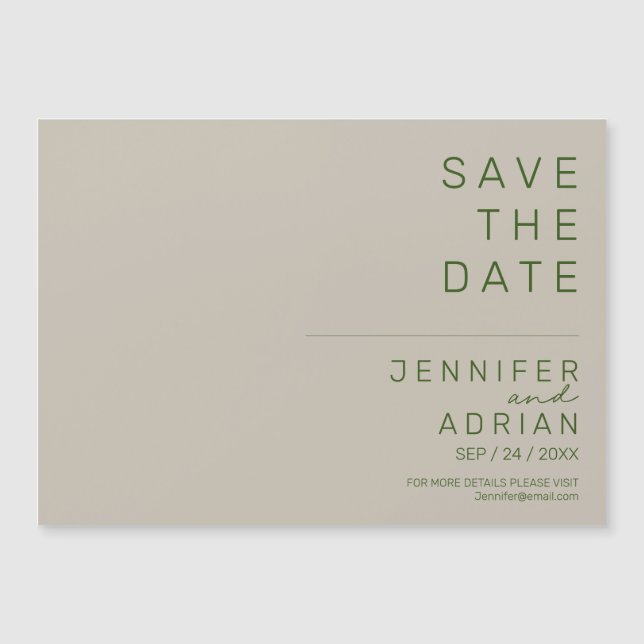 Elegant Blek Silver Minimal Modern Save Date (Framsida)