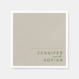 Elegant Blek Silver minimala moderna Bröllop Napki Pappersservett