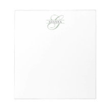 Elegant blekgrön kalligrafisk delad monogram