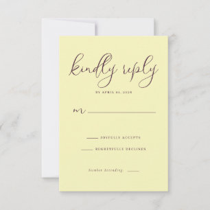 Elegant blekgul RSVP-kort OSA Kort