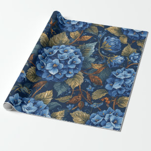 Elegant bleknad hortensia blomster mönster decoupa presentpapper