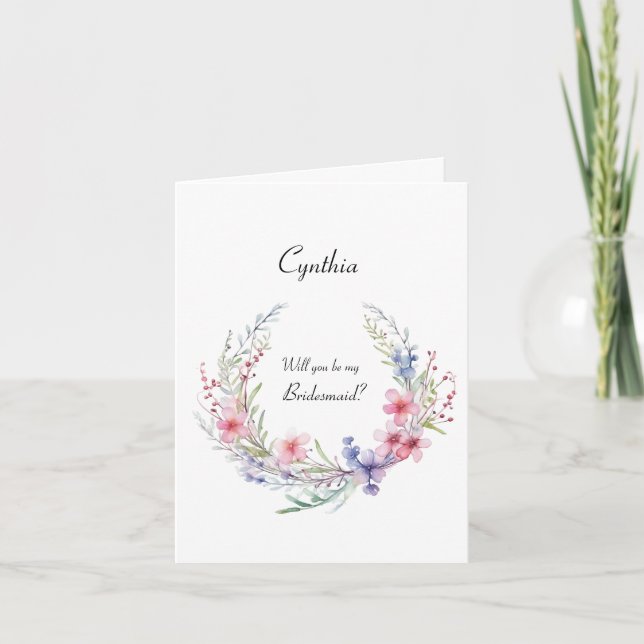 Elegant... blir du min Bridesmaid Frieri Inbjudan (Framsida)