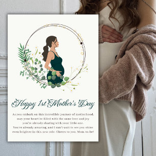 Elegant blivande mamma Glad 1:a mors dag Julkort