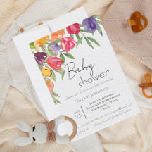 Elegant Blockerar Bright Tulips Baby Shower