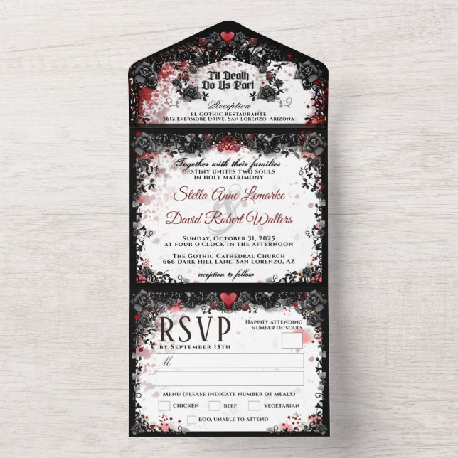 Elegant Blodplatt "Tillsammans med" MENU (Inside)