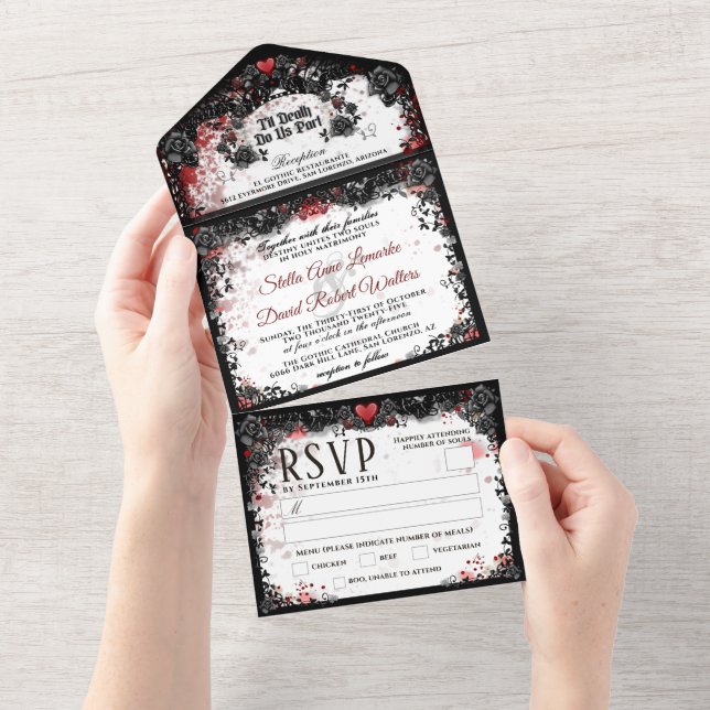 Elegant Blodplatt "Tillsammans med" MENU (Avrivbar del)