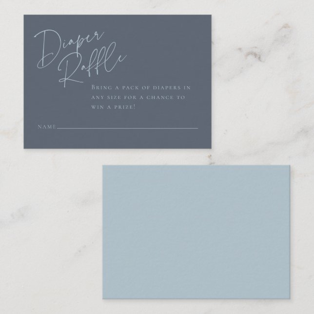 Elegant blöja lotteri | Dammtor blue Tilläggskort (Fram/baksida)