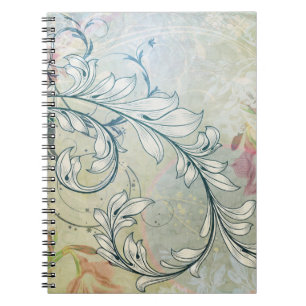 Elegant blom- anteckningsbok