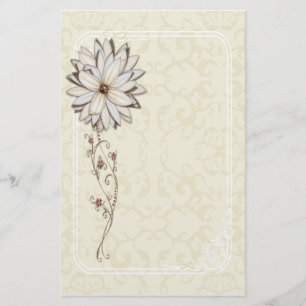 Elegant blom- brevpapper
