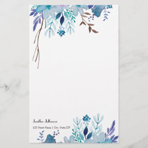 Elegant blom- brevpapper
