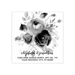 Elegant blom- bröllopreturadress stämpel