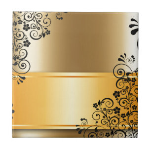 Elegant blom- dekoration kakelplatta