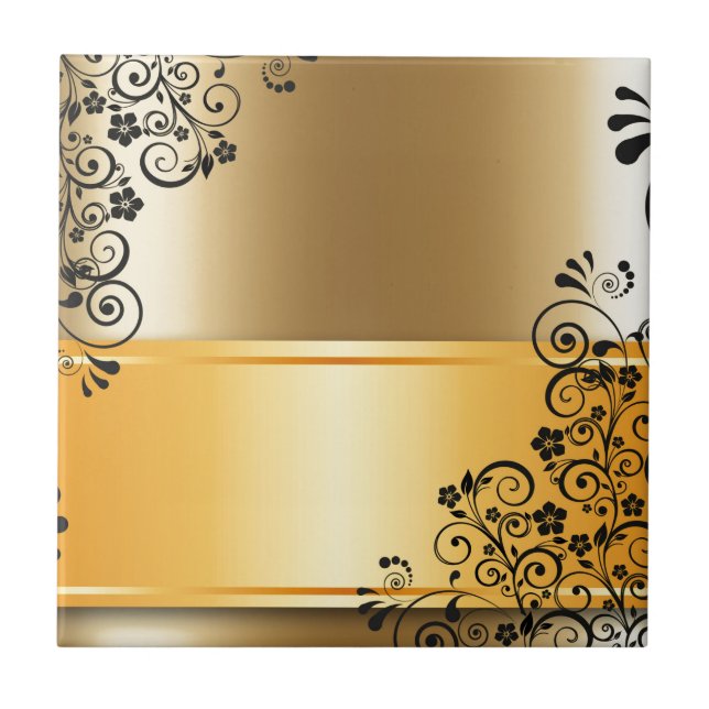 Elegant blom- dekoration kakelplatta (Framsidan)