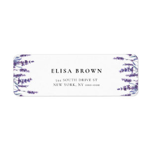 Elegant blom- lavendelreturadress returadress etikett