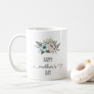 Elegant blom- lycklig kaffemugg för mors dag  