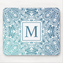 Elegant blom- MandalaMonogram | Mousepad