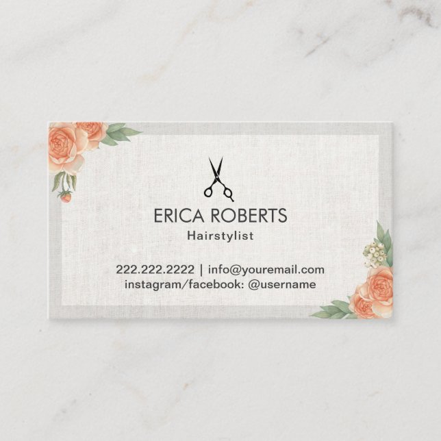 Elegant blom- tidsbeställning för hårstylist (Framsida)