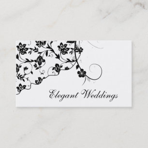 Elegant blom- visitkortsvart & vit visitkort