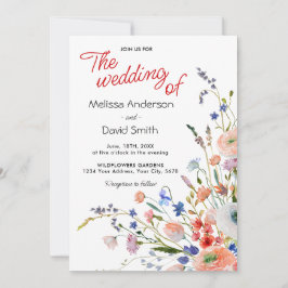Elegant blombröllop inbjudningar
