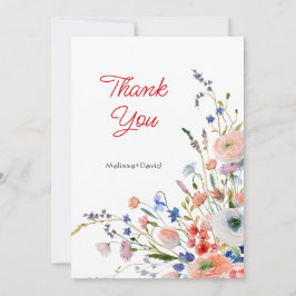 Elegant blombröllop tack kort