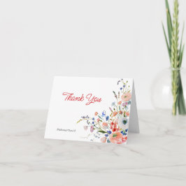 Elegant blombröllop tack kort