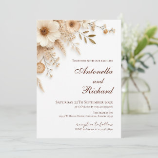 Elegant blombröllopsinbjudan inbjudningar