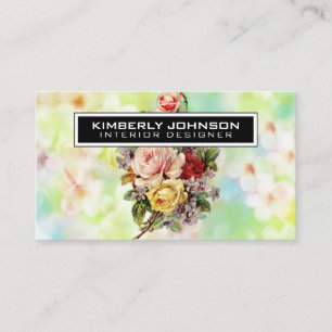Elegant Blomdesign Visitenkort 3.5x2 Visitkort