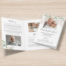 Elegant blomfoto 2 personers minnesprogram