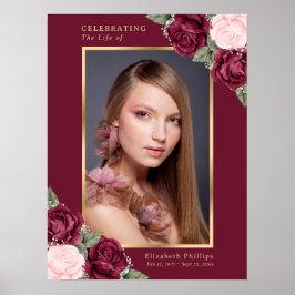 Elegant blomfoto Livets Tecken Poster