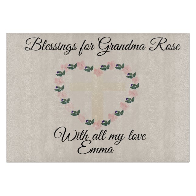 Elegant blomhjärtats välsignelse för farmor/mormor (Framsidan)