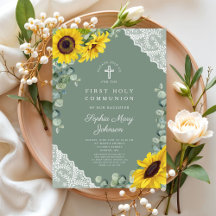 Elegant blomkors första heliga kommunion
