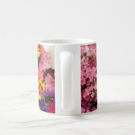 Elegant blomkrukka kaffemugg | Rosa blomma keramik